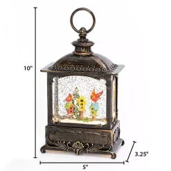 LED Cardinals on Birdhouse Christmas Water Globe Christmas Decorations