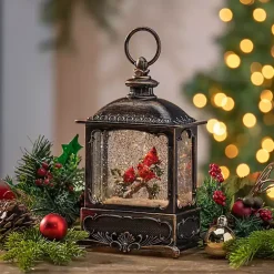 Clearance LED Cardinals on Branch Christmas Water Globe Christmas Decorations