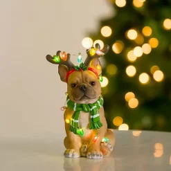 LED Christmas Lights Bulldog Statue Christmas Decorations