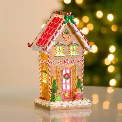 Outlet LED Gingerbread House Statue, 12 in. Christmas Decorations