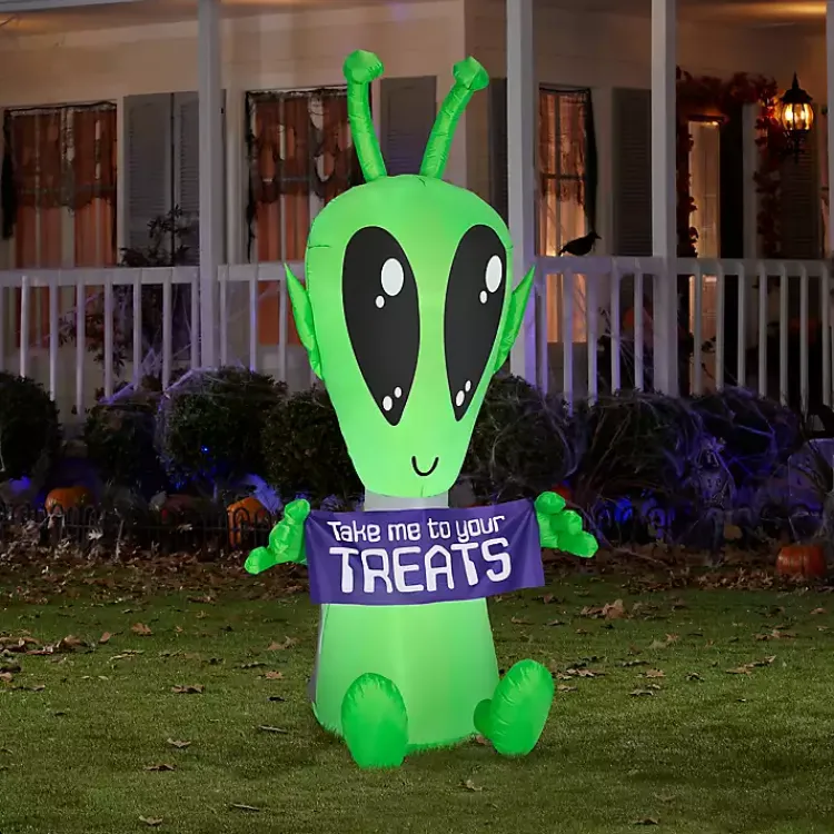 Discount LED Alien Halloween Inflatable, 7 ft. Halloween