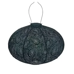 Kirklands Home Outdoor Lighting|LED Oval Outdoor Hanging Lantern Green
