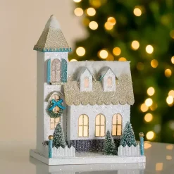 Online LED Paper Village Church Christmas Decorations