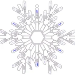 Hot LED and Blue Snowflake Decoration, 16 in. Christmas Art & Wall Decor