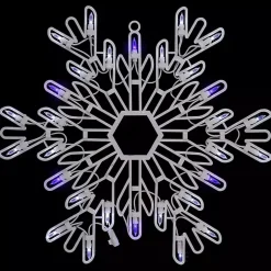 Hot LED and Blue Snowflake Decoration, 16 in. Christmas Art & Wall Decor