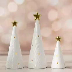 LED Ceramic Christmas Trees, Set of 3 Christmas Decorations