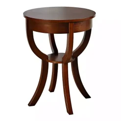 Kirklands Home Accent & End Tables|Leila Round Cherry Accent Table Brown