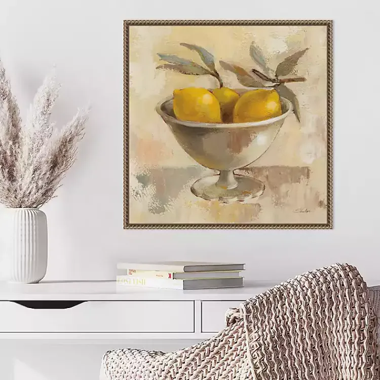 Kirklands Home Canvas Art|Lemon Bowl Framed Canvas Art Print