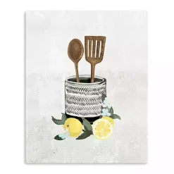Kirklands Home Canvas Art|Lemon Kitchen Utensils Canvas Art Print