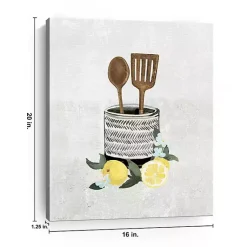 Kirklands Home Canvas Art|Lemon Kitchen Utensils Canvas Art Print