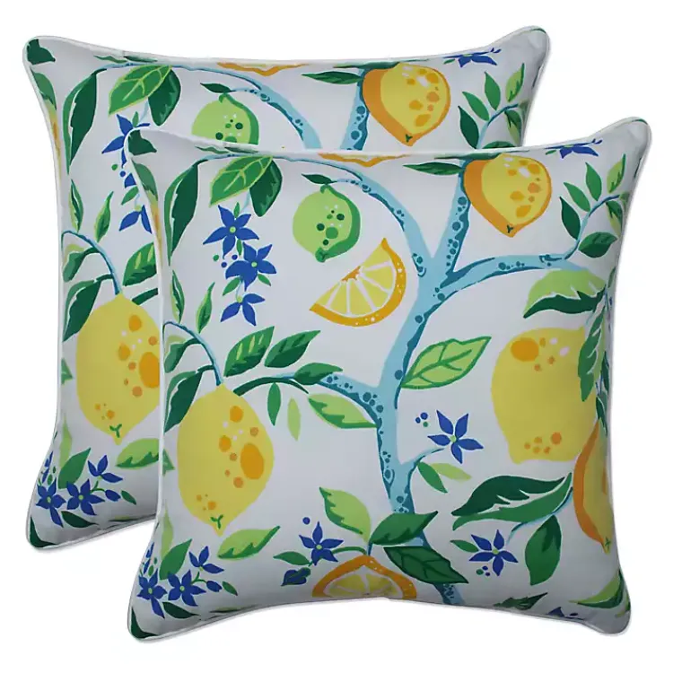 Kirklands Home Outdoor Cushions & Pillows|Lemon Vines Outdoor Throw Pillows, Set of 2