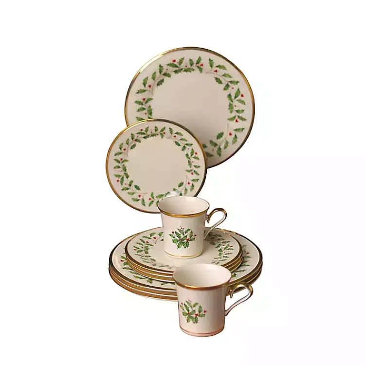 Discount Lenox Holly Gold Edge 12-pc. Dinnerware Set Christmas Dining & Entertaining