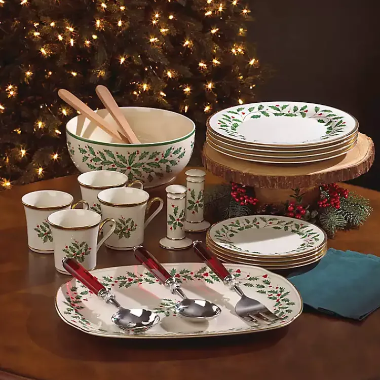 Discount Lenox Holly Gold Edge 12-pc. Dinnerware Set Christmas Dining & Entertaining