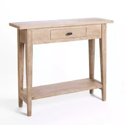 Kirklands Home Console Tables|Leo Natural Wood Console Table Tan