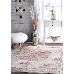 Kirklands Home Area Rugs|Leola Vintage Medallion Area Rug, 5x8 Multi