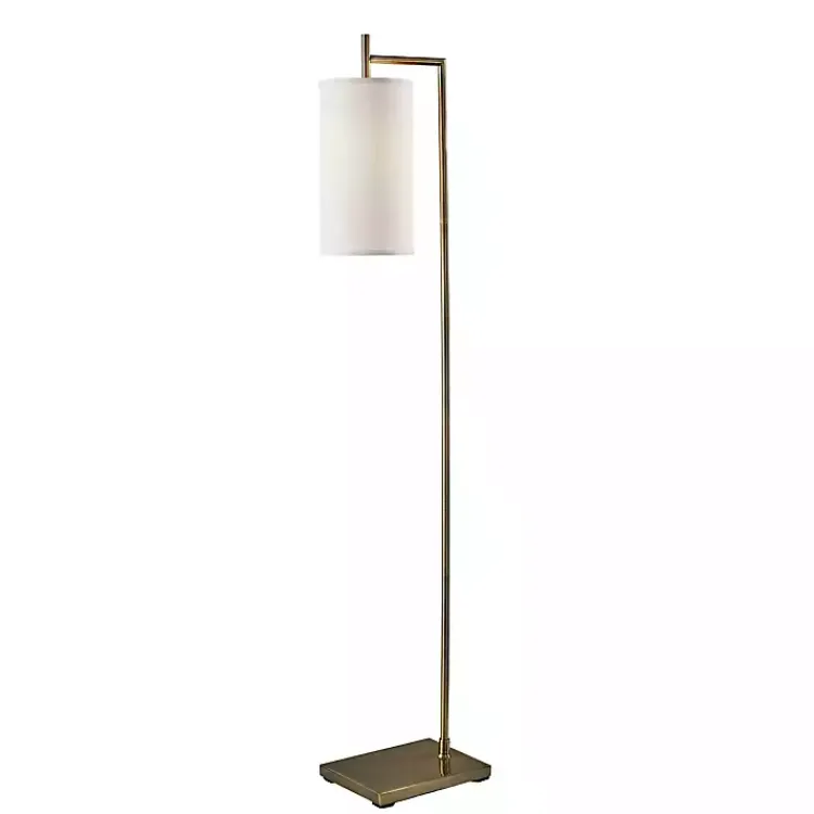 Kirklands Home Floor Lamps|Leon Antique Brass Metal Floor Lamp Gold