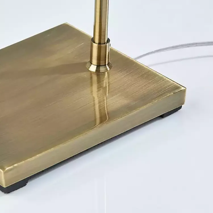 Kirklands Home Floor Lamps|Leon Antique Brass Metal Floor Lamp Gold