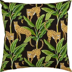 Kirklands Home Outdoor Cushions & Pillows|Leopard & Palm Tree Outdoor Pillow, 22 in.