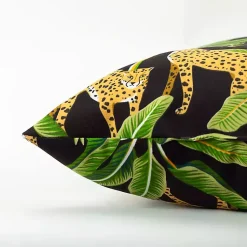 Kirklands Home Outdoor Cushions & Pillows|Leopard & Palm Tree Outdoor Pillow, 22 in.