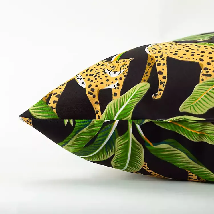 Kirklands Home Outdoor Cushions & Pillows|Leopard & Palm Tree Outdoor Pillow, 22 in.