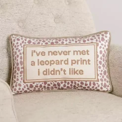 Discount Leopard Print Quote Lumbar Pillow Pillows