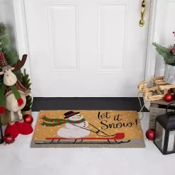 Kirklands Home Doormats|Let It Snow Festive Christmas Doormat