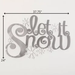 Hot Let it Snow Metal Christmas Wall Sign Christmas Art & Wall Decor
