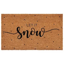 Kirklands Home Doormats|Let it Snow Polka Dot Coir Doormat