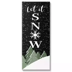 Hot Let It Snow Treetops Canvas Wall Plaque Christmas Art & Wall Decor