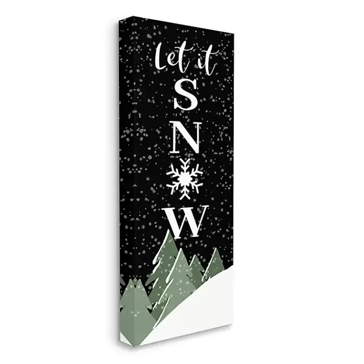 Hot Let It Snow Treetops Canvas Wall Plaque Christmas Art & Wall Decor