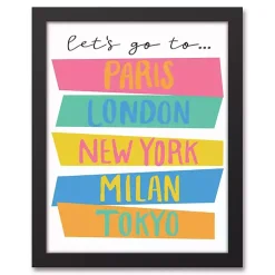 Kirklands Home Wall Quotes & Signs|Let's Go Travel Framed Canvas Art Print