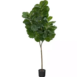 Sale Lifelike Fiddle Leaf Fig in Nursery Planter, 6 ft. Trees & Topiaries
