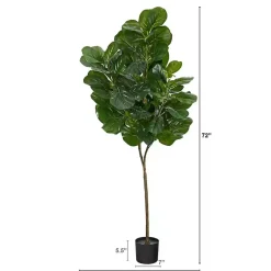 Sale Lifelike Fiddle Leaf Fig in Nursery Planter, 6 ft. Trees & Topiaries