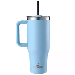 Kirklands Home Glassware & Drinkware|Light 40 oz. Insulated Travel Tumbler Blue