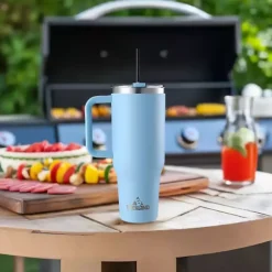 Kirklands Home Glassware & Drinkware|Light 40 oz. Insulated Travel Tumbler Blue