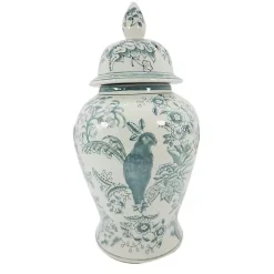 Discount Light and White Ceramic Chinoiserie Jar Decorative Bowls & Jars