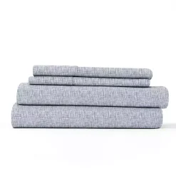 Kirklands Home Bed Sheets|Light Chambray 4-pc. King Bed Sheet Set Blue