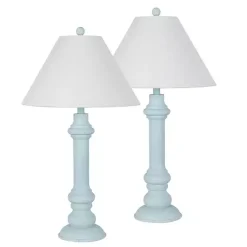 Kirklands Home Table Lamps|Light Blue Coastal Ariel Table Lamps, Set of 2