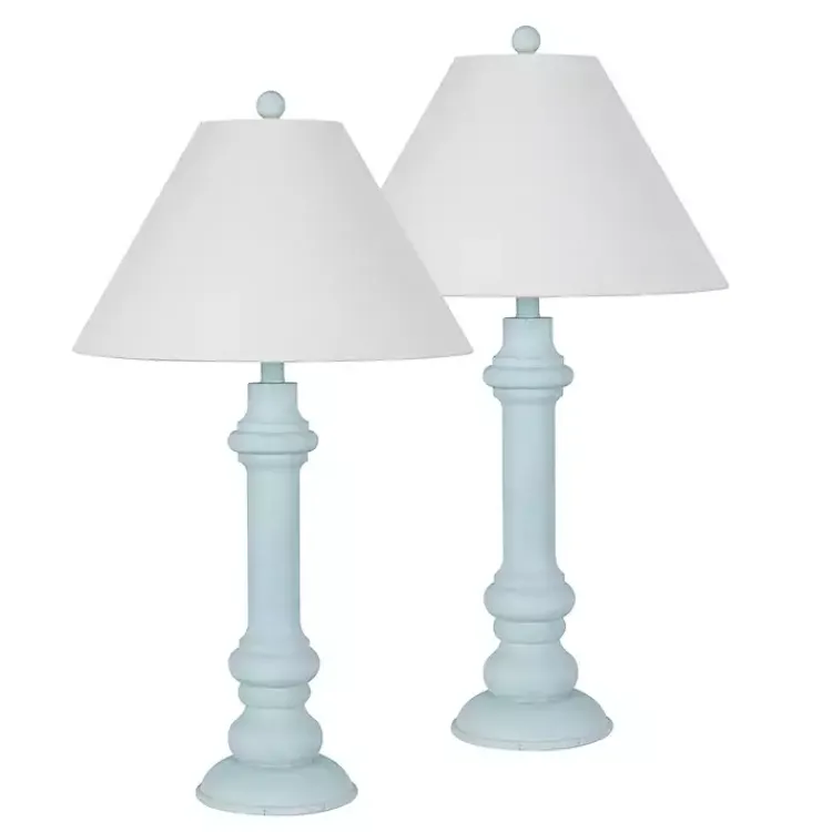 Kirklands Home Table Lamps|Light Blue Coastal Ariel Table Lamps, Set of 2