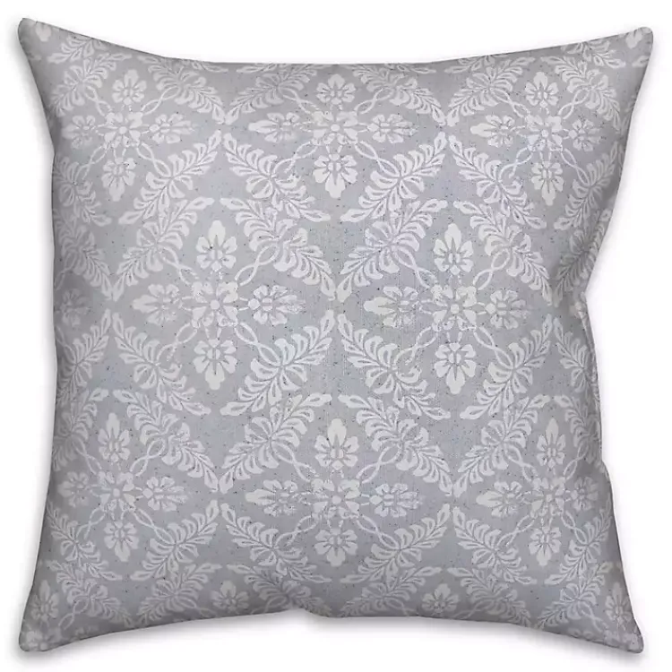 Kirklands Home Outdoor Cushions & Pillows|Light Blue Floral Indoor/Outdoor Pillow