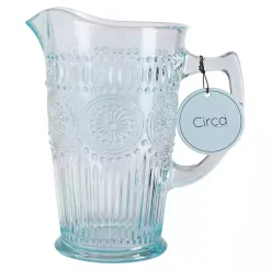 Kirklands Home Serving & Entertaining|Light Glass Circa Pitcher Blue