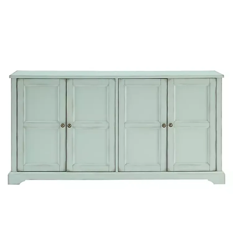 Kirklands Home Cabinets & Sideboards|Light Paneled 4-Door Sideboard Blue