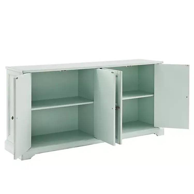 Kirklands Home Cabinets & Sideboards|Light Paneled 4-Door Sideboard Blue