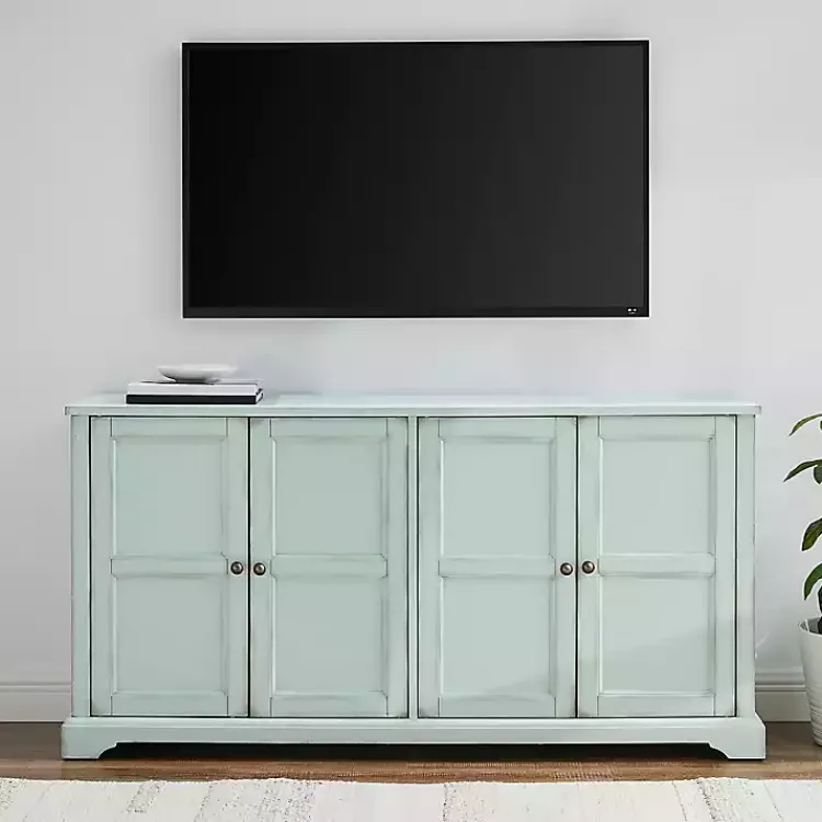 Kirklands Home Cabinets & Sideboards|Light Paneled 4-Door Sideboard Blue