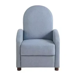 Kirklands Home Accent Chairs|Light Rounded Push Back Recliner Blue