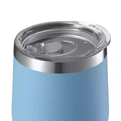 Kirklands Home Glassware & Drinkware|Light Stainless Steel Wine Tumbler Blue