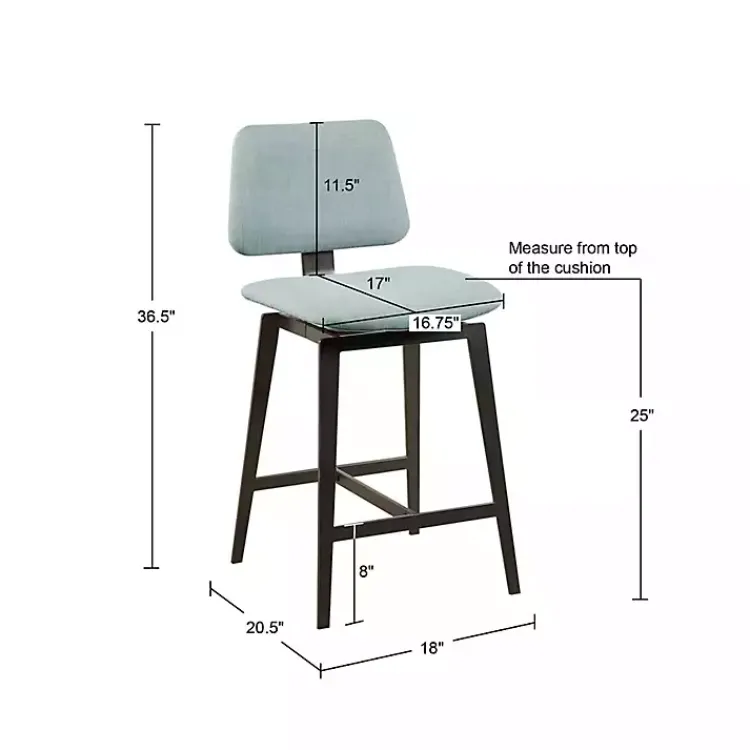 Kirklands Home Bar Stools & Counter Height Stools|Light Swivel Counter Stool Blue