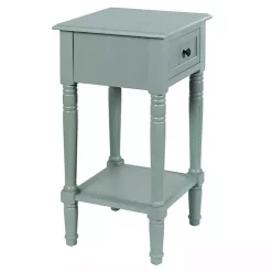 Kirklands Home Accent & End Tables|Light Wood Square Hampton Accent Table Blue