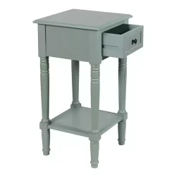 Kirklands Home Accent & End Tables|Light Wood Square Hampton Accent Table Blue