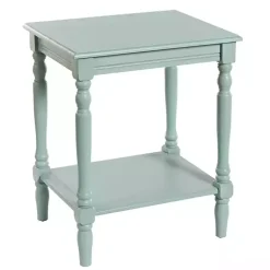 Kirklands Home Accent & End Tables|Light Wood Sybil Accent Table Blue